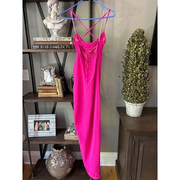 Amanda Uprichard Jasalina Maxi Dress Hot Pink Womens Size Large - Picture 8 of 11